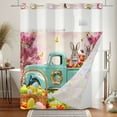 thumbnail image 4 of MIZHONA Easter Eggs No Hook Shower Curtain with Snap in Liner，Bunny in Truck Bath Curtain,71"× 83", 4 of 6