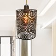 thumbnail image 6 of Hanging Light Fixture Cover Drum Lampshade, Floor Lamp Cover Vintage Style Ceiling Light Shade Cover for Dining Room, Living Room, Kitchen 15cmx19cm, 6 of 10