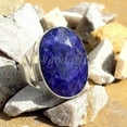 thumbnail image 3 of Faceted Blue Sapphire Ring For Men: 925 Sterling Silver Cocktail Ring, 3 of 8