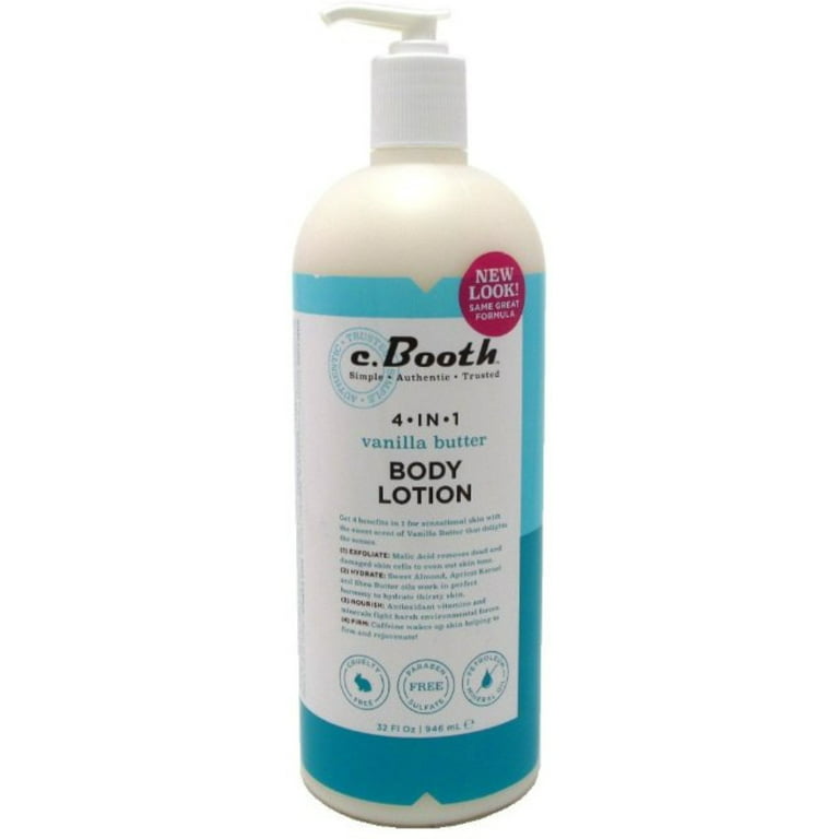 C. Booth 4-In-1 Multi-Action Body Lotion Vanilla Butter, 32 fl oz  Ingredients and Reviews