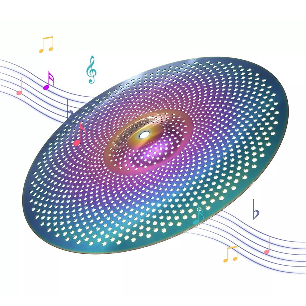 1pc Colorful Silent Cymbal Alloy Mute Cymbal Set 14 Inch Low Volume Cymbal Colorful Silent Cymbals Percussion Accessories