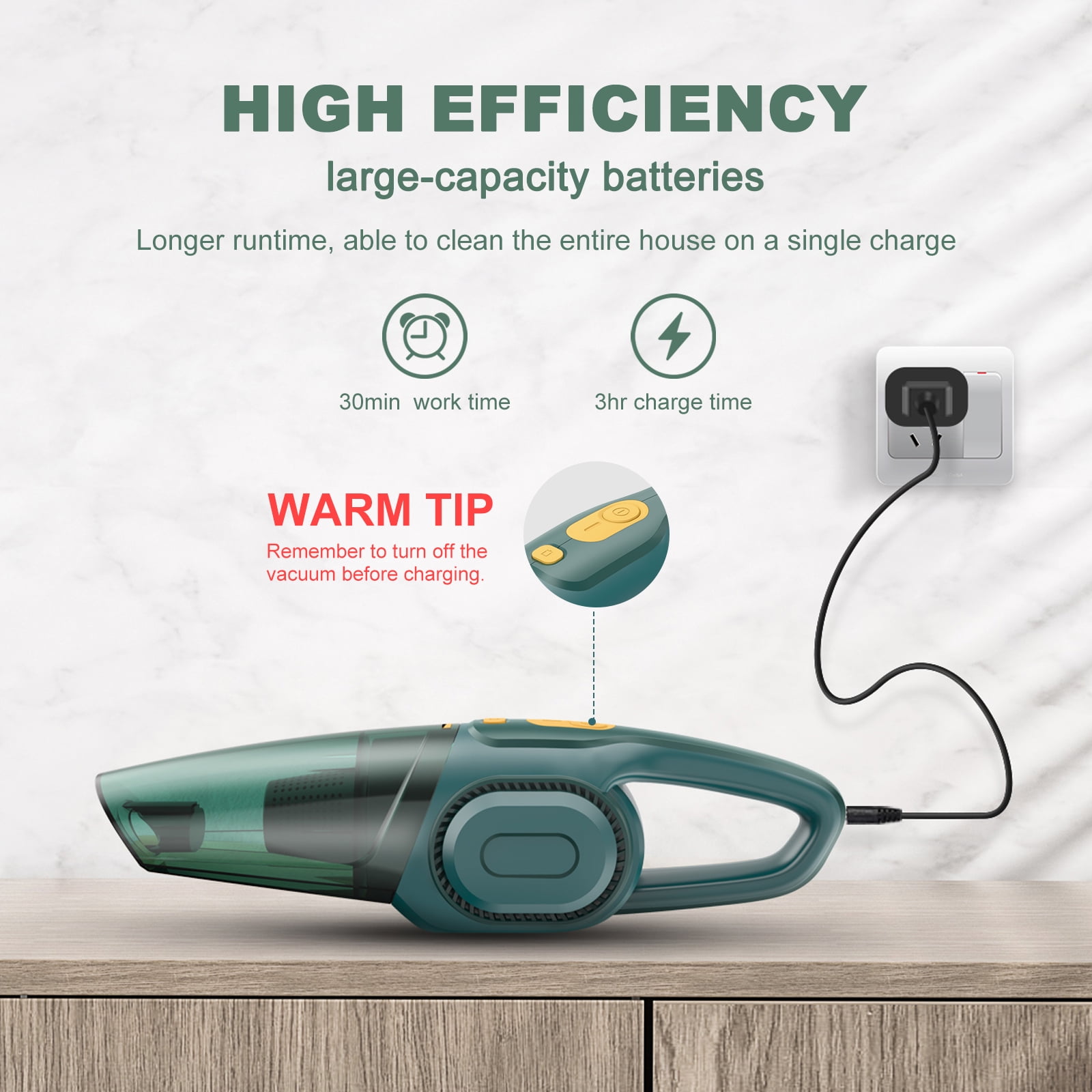 Buy Besunny Hand Vacuum Cordless, 8KPA Wet Dry Handheld Vacuum, Ultra