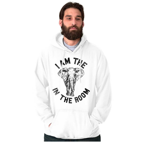 I'm the Elephant in Room Funny Joke Unisex Plus Fleece Graphic Hoodie Brisco Brands 2X