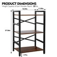 thumbnail image 3 of Elemore Home 3 Tier Bookshelf, Industrial Small Bookcase Storage Organizer for Living Room, Bedroom, 3 of 7