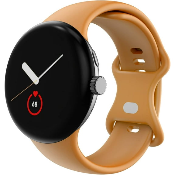 MYKOMI Bands Compatible with Google Pixel Watch 3 Band 41mm/Pixel Watch 2 Band/Google Pixel Watch Band - Metal Buckle - Soft Silicone Replacement Strap for Women Men