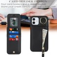 thumbnail image 2 of iPhone 12 Mini Case with Card Holder for Women, iPhone 12 Mini Phone Case Wallet with Credit Card with Ring Kickstand Zipper Shockproof Slim Stand Case for iPhone12mini - Black, 2 of 12