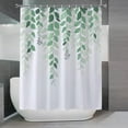 thumbnail image 4 of Mint Green Shower Curtain, Natural Watercolor Leaves Shower Curtain Botanical Plants 12 Hooks Fabric Waterproof Home Bathtub Decor 72x72, 4 of 6