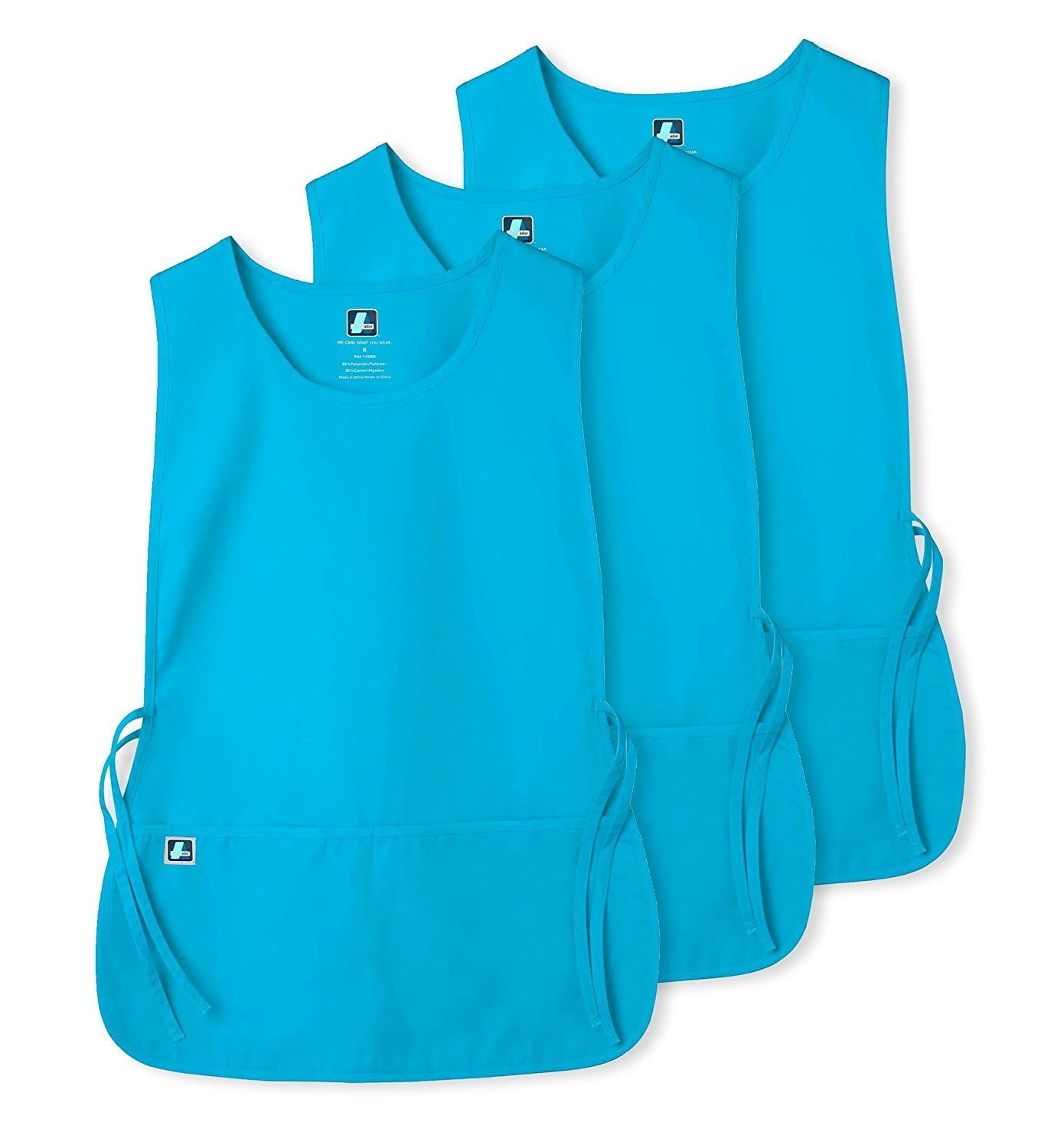 Adar Women's Cobbler Bib Apron Adjustable 2 Sides Ties and Deep Front Pockets 