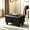 Black, variant on Jiayuan song Modern Red Faux Leather Rectangular Storage Ottoman Large 1-Pack