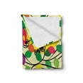 thumbnail image 2 of Birds Soft Flannel Fleece Throw Blanket, Cheerful Happy Birds Singing on Lively Tree Branches with Colorful Spring Leaves, Cozy Plush for Indoor and Outdoor Use, 70" x 90", Multicolor, by Ambesonne, 2 of 6