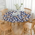 thumbnail image 3 of Baseball Bats and Balls Pattern Round Fitted Tablecloth with Elastic Edge,Dining Table Cover Waterproof,Outdoor Round Tablecloth for Camping,Dining,Indoor and Outdoor, 3 of 7
