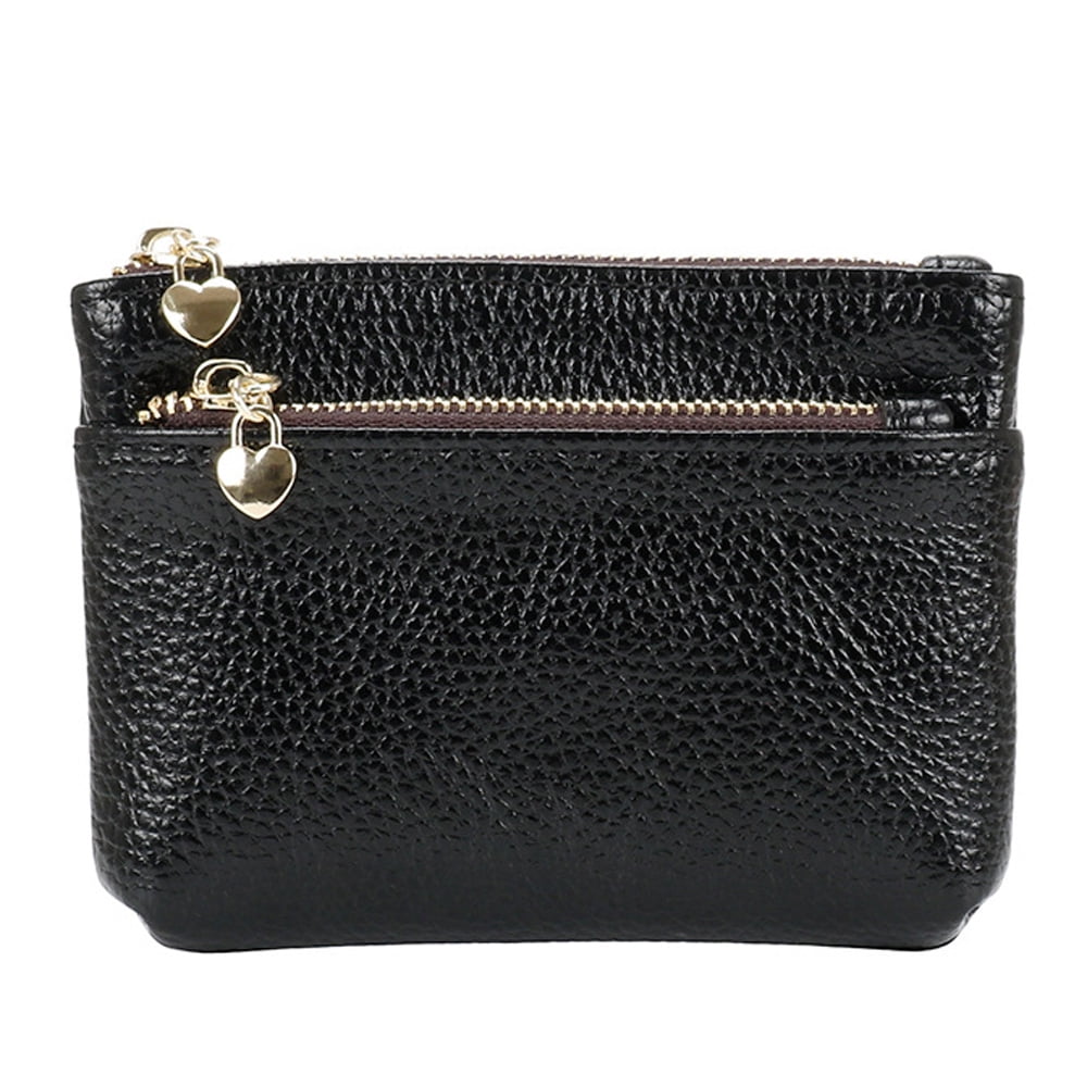 Daisy Rose Luxury Coin Purse Change Wallet Pouch for Women - PU Vegan  Leather Card Holder with Oversized Metal Keychain and Clasp - Black -  Walmart.com