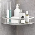 thumbnail image 1 of 1pc Bathroom Storage Rack, Free Punch Bathroom Storage Rack, Triangular Toilet Wall Mounted Kitchen Storage Rack, 1 of 5