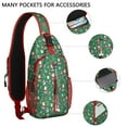 thumbnail image 2 of Sling Backpack,Green Christmas Santa and Icon Pattern Crossbody Bag with Water Bottle Holder,Waterproof Sling Bag for Men/Women with Chest Phone Holder for Hiking,Travel, 2 of 6
