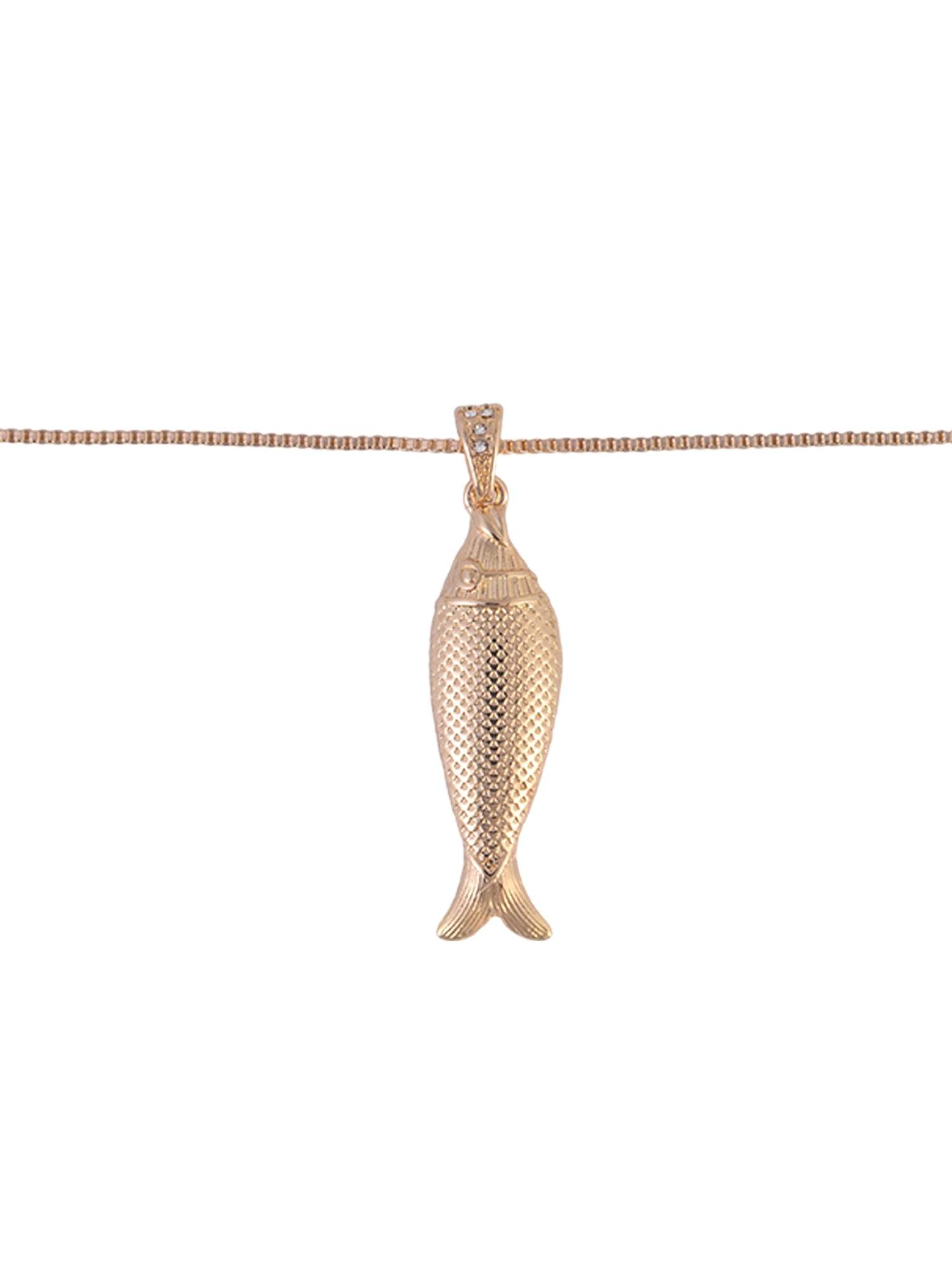 Time and Tru Goldtone Disc Beads with Metal Fish Pendant Layered Necklace