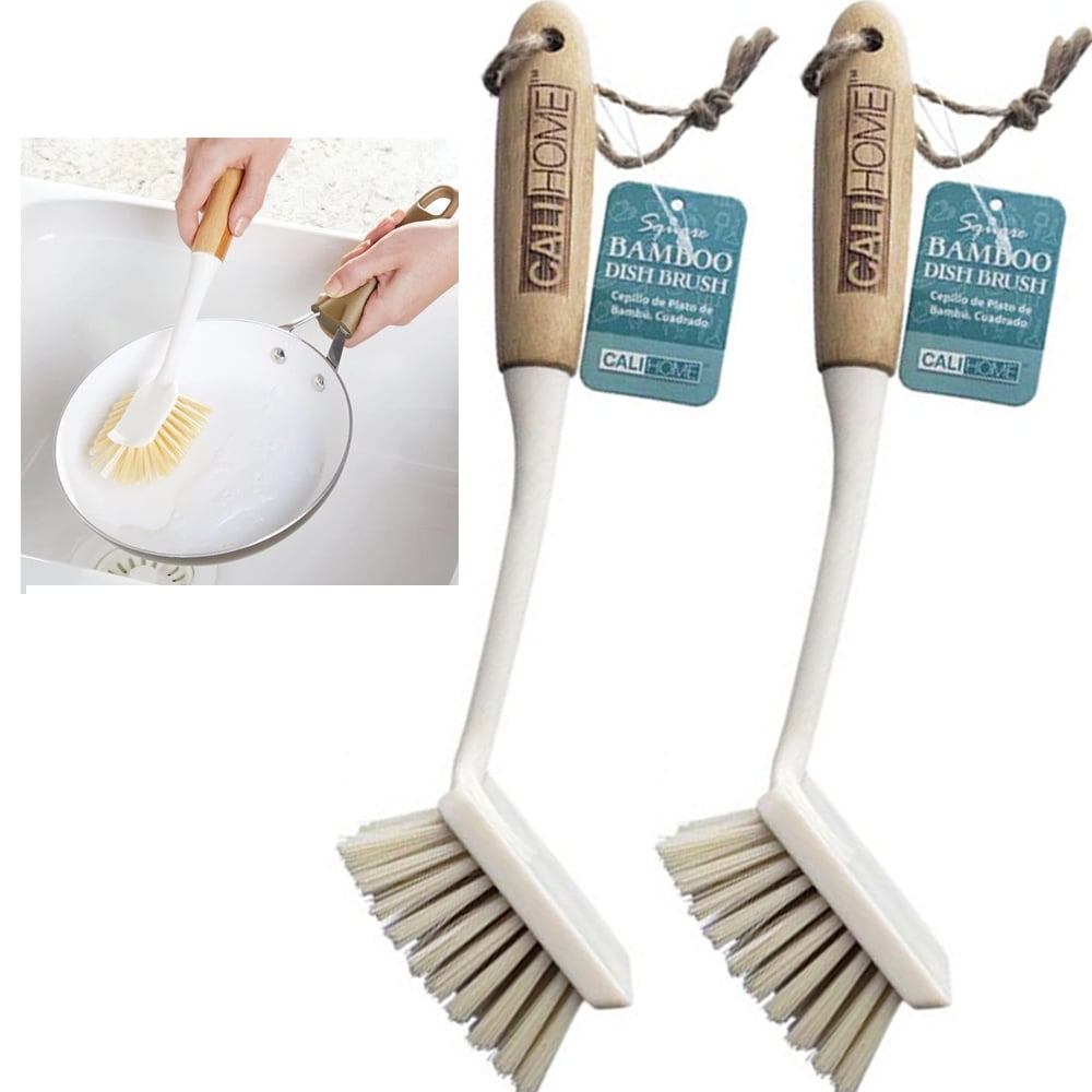 2pcs Dish Brush Long Handle Pot Brush Kitchen Brush for Kitchen Home Restaurant 
