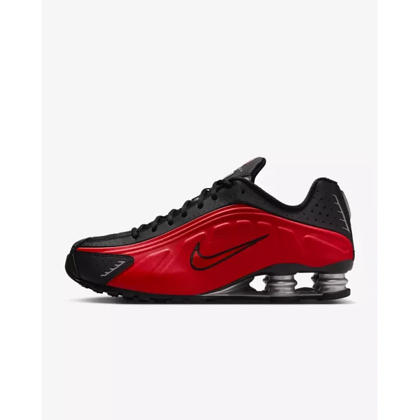 Nike Shox R4 Men's Shoes in University Red/Black/Metallic Silver Trainers