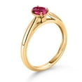thumbnail image 3 of Gem Stone King 0.48 Ct Oval Pink Tourmaline 10K Yellow Gold Solitaire Engagement Ring, 3 of 4