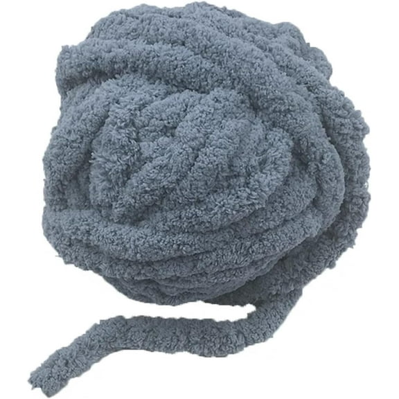 1Pcs 0.55LB 25mChunky Chenille Yarn for Blanket, Super Bulky Soft Thick Fluffy Jumbo Giant Washable Polyester Big Yarn for Hand Knitting Extreme DIY Arm Knitting Throw Rugs Pillow