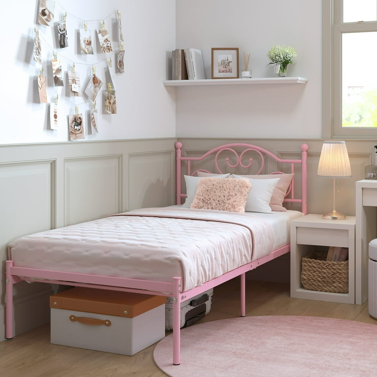 Pink heart 2024 bed frame