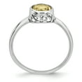 thumbnail image 2 of 925 Sterling Silver Rhodium-Plated Polished Citrine Round Ring Size 6, 2 of 7