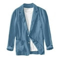 thumbnail image 7 of Kakii Men's Casual Linen Blazer Lightweight Regular Fit Sport Coat Two Button Suit Jacket, 7 of 7