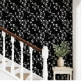 thumbnail image 3 of S4Sassy Peel and Stick Wall Covering, Flower Vine Print Removable Walls Wrap -Black Instant Makeover Wall Mural for Bathroom, Laundry Room, Closet Interior- Self-Adhesive Wallpaper Vinyl -25"x240", 3 of 9