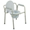 Drive Medical Deluxe Folding Commode with Commode Bucket and Splash Guard in Gray