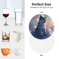 thumbnail image 6 of Honeii Cloud Wolf print Leather Coaster Set of 4, ideal for safeguarding your furniture from drinks spills and effortless cleanup-Round Shape, 6 of 6