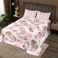 thumbnail image 2 of Erosebridal Cowgirl Bedspread Pink Bowknots Bedspread Western Cowboy Boots Coverlet Set Dreamy Princess Bow Quilted Bedroom Collection 3Pcs King Size, 2 of 5