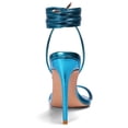 thumbnail image 3 of Zhabtuc Womens Stiletto High Heeled Sandals,Strappy Lace up Heels Metallic Pointy Open toe Tie up Heels Shoes, 3 of 5
