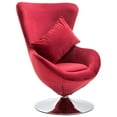 thumbnail image 1 of vidaXL Swivel Egg Chair with Cushion Red Velvet, 1 of 5