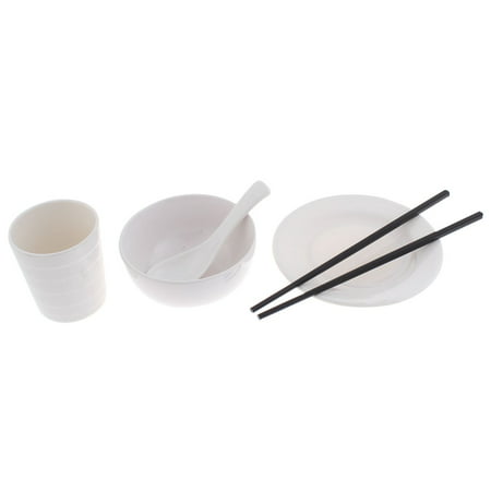 Unique Bargains Restaurant Table Plastic Spoon Chopsticks Cup Dish Rice Bowl 5 in (The Best Restaurant Dishes)