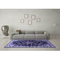 thumbnail image 3 of Ahgly Company Machine Washable Indoor Square Persian Blue Traditional Area Rugs, 5' Square, 3 of 4