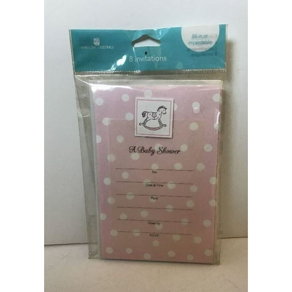 American Greetings A Baby Shower Fill-In or Imprintable 8 Invitations Cards 8 ct