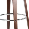 thumbnail image 5 of 30" Swivel In Mid-century Modern. Walnut + Cognac, . Comfortable, Stylish. 19.45"d X 20.86"w 42.14"h Modern Upholstered Rotating Stool. Walnut, Cognac. Frame, Footrest., 5 of 6