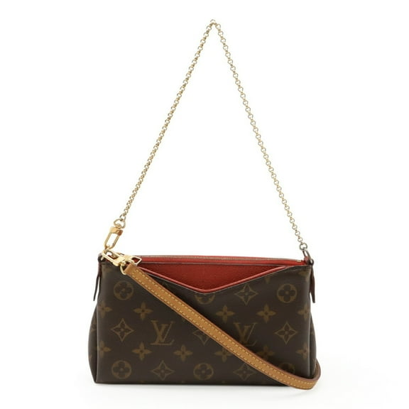 Pre-Owned LOUIS VUITTON Louis Vuitton Monogram Pallas Clutch Shoulder Bag Chain Cerise Red...