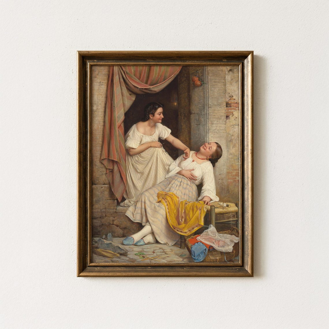 Vintage Italian Genre European Farmhouse Decor Wall Art