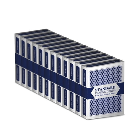 Brybelly 12 Blue Decks Standard Playing Cards (Wide-Size  Regular Index)