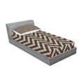 thumbnail image 2 of Ambesonne Geometric Fitted Sheet & Pillow Sham Set, 50s Retro Pop Art, Twinxl, Maroon Sea Green, 2 of 2