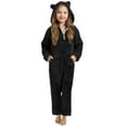 thumbnail image 2 of jobturf Girls Pajama Onesies Fuzzy Fleece Long Sleeve Hooded Rompers Casual Kids Full Zip up One Piece Cute Sleepwear 5-15 Years, 2 of 5