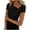 Black, variant on Women's Short Sleeve Shirts Irregular Neck Slim Fitted Casual Tops Summer Fashion Dressy Beach Tops