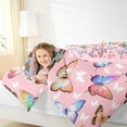 thumbnail image 4 of jejeloiu Flying Butterfly Bedding Comforter Set,Cute Multicolor Butterflies Twin Comforter Sets,Colorful Animals Bedding Set For Girl,Ultra Soft Home Decor Reversible,2 Pieces, 4 of 8