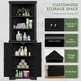 thumbnail image 5 of Flamaker Corner Cabinet, Freestanding Corner Shelf with 2 Doors and 3 Shelves, Bathroom Corner Storage Cabinet for Bathroom, Living Room, Bedroom or Kitchen (Black), 5 of 14