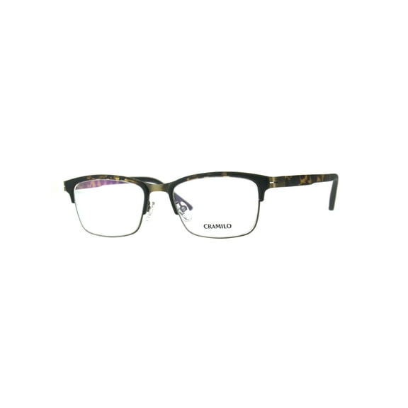 Optical Quality Metal Half Rim Narrow Rectangular Eyeglasses Frame Tortoise Gold