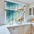 thumbnail image 3 of 36 Kitchen Curtains Abstract Black Blue and Brown Window Curtains and Valances Set of 3 Modern Art Background Short Tier Curtain Vintage Small Kitchen Decor, 3 of 6