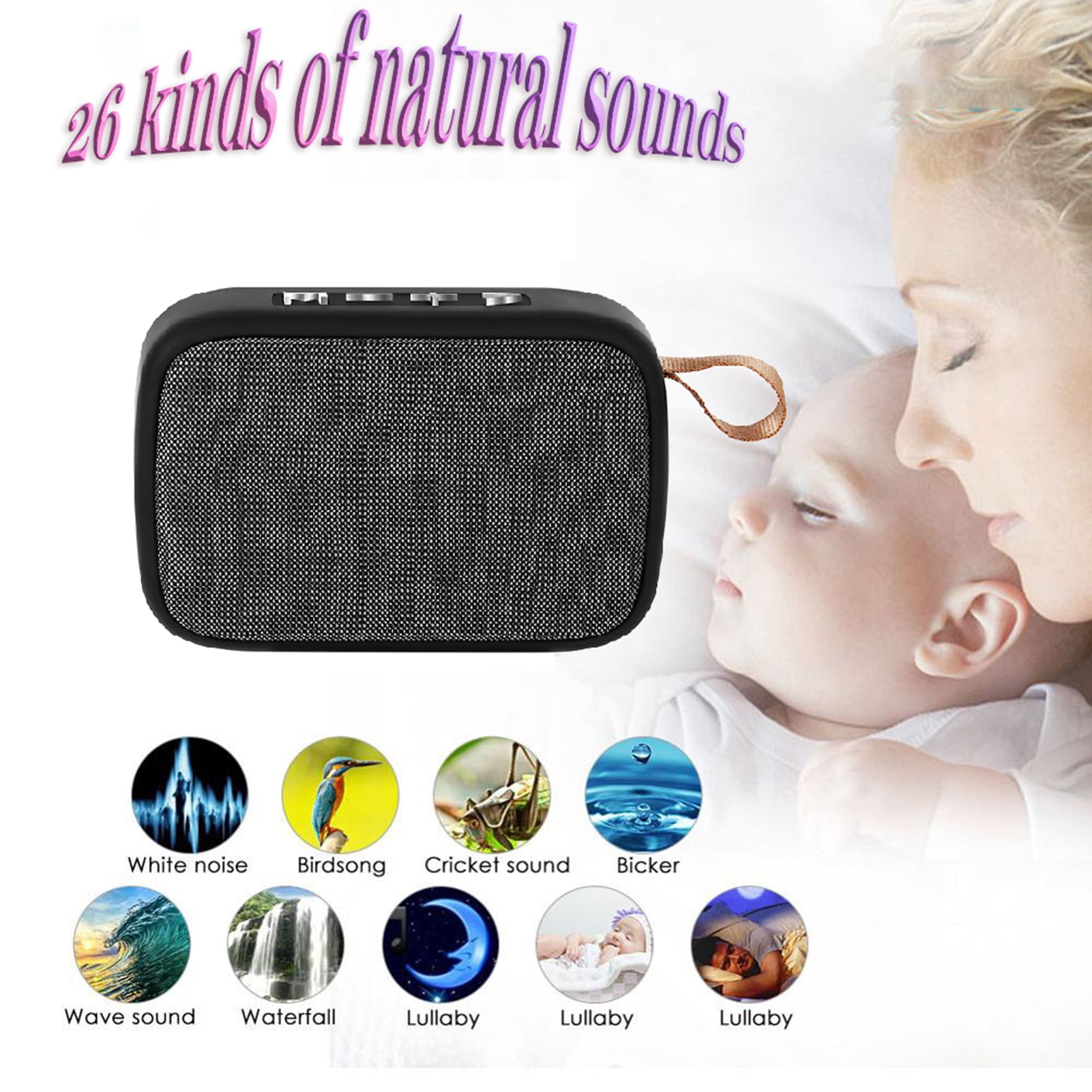 WCIC White Noise Machine,Sound Machine for Baby Kid Adult,Noise Machine for Sleeping,Night Light，Soothing Sound,Volume Control,Timer & Memory Function,Sleep Machine for Home Travel Office
