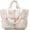 B-white, variant on Puffer Tote Bag, Soft Puffy Bags for Women Light Winter Down Cotton Padded Quilted Tote Bag Shoulder Handbag Purse