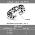 thumbnail image 3 of LeCalla 2Pcs 925 Sterling Silver Toe Rings Set for Women | Cubic Zirconia Adjustable Band Rings | Summer Barefoot Jewelry, 3 of 6