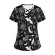 thumbnail image 5 of Puntoco Top de lactancia informal con cuello en V, manga corta y estampado de Halloween para mujer, 5 of 5